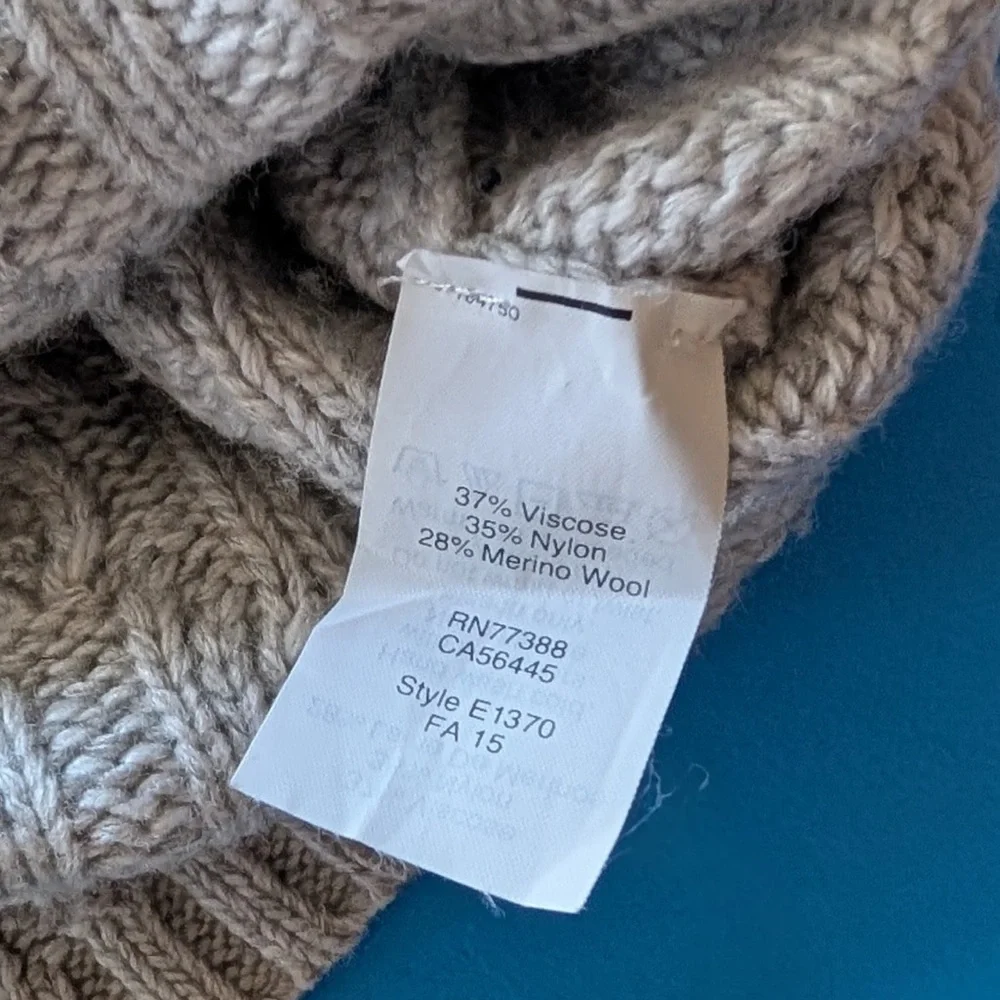 J. Crew Cable Knit Sweater Crewneck Merino Wool Blend Womens Size Small